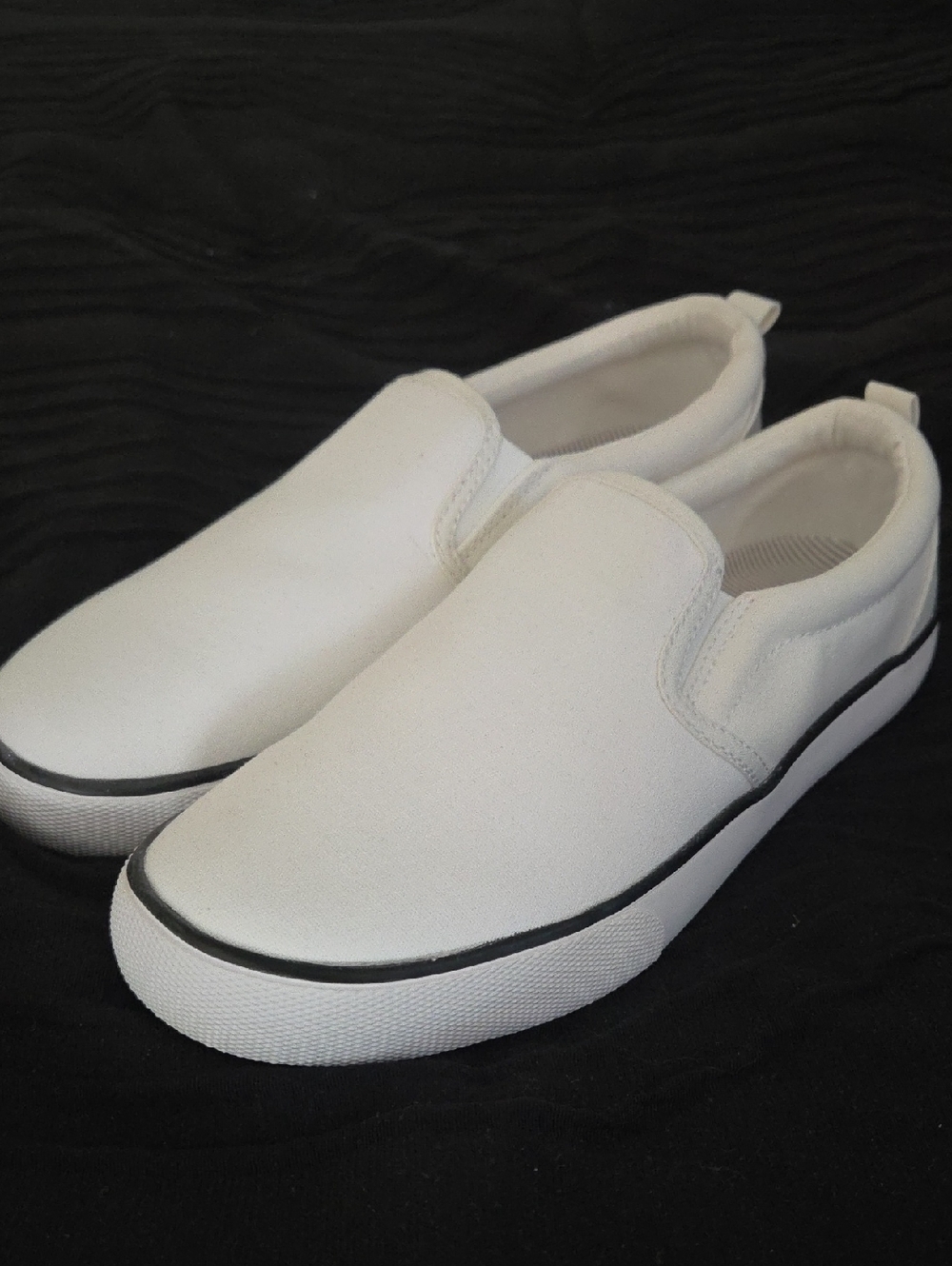 Women's White Slip-On Canvas Sneakers
